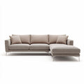 Sectional sofa with chaise lounge in beige fabric 240 x 90 x 85cm