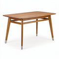 Wooden dining table with natural finish and tapered legs 150 x 75 x 75cm