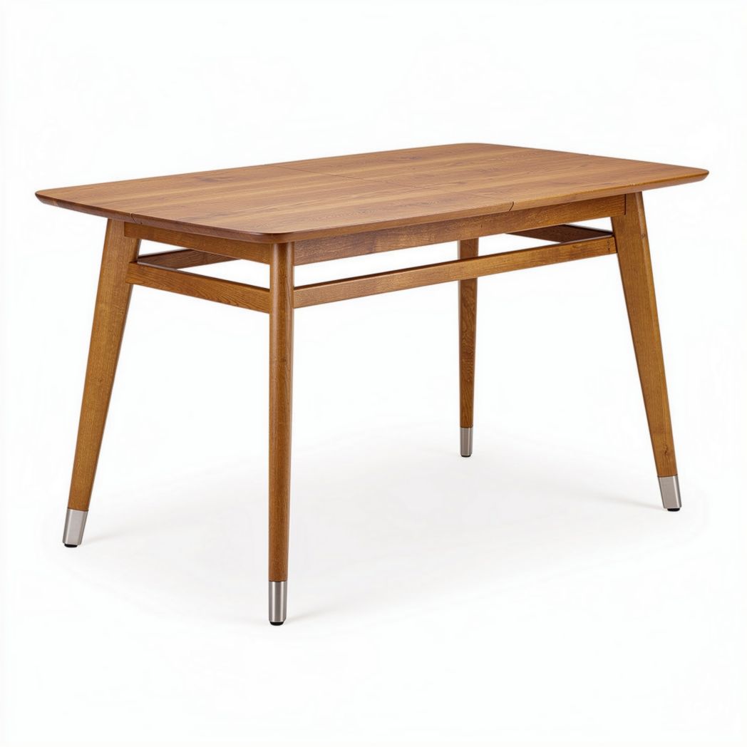 Wooden dining table with natural finish and tapered legs 150 x 75 x 75cm
