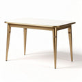 Rectangular dining table with metal legs and white surface 120 x 80 x 75cm