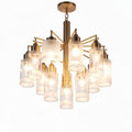 Gold metal chandelier with frosted glass shades for dining room 40 x 40 x 60cm